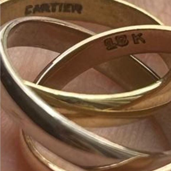 Cartier  18k trinity 3 tone gold , small ring - Picture 2 of 12